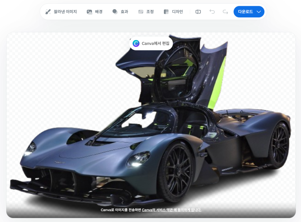 배경 제거 완료 예시