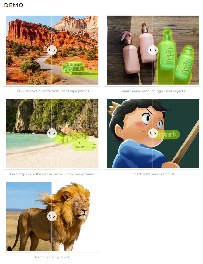 이미지 특정 부분 제거 - JPGRM 데모