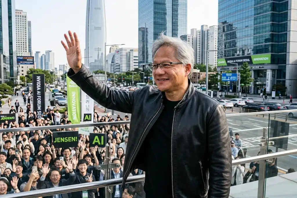 앤비디아 젠슨황 방한 인기를 표현하기 위한 AI 생성 이미지
